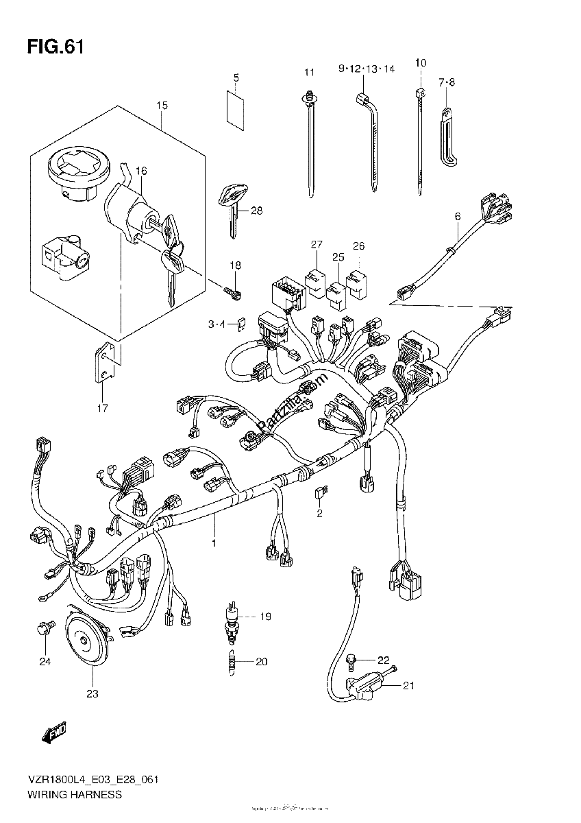 Diagrama de WIRING HARNESS VZR1800L4 E28