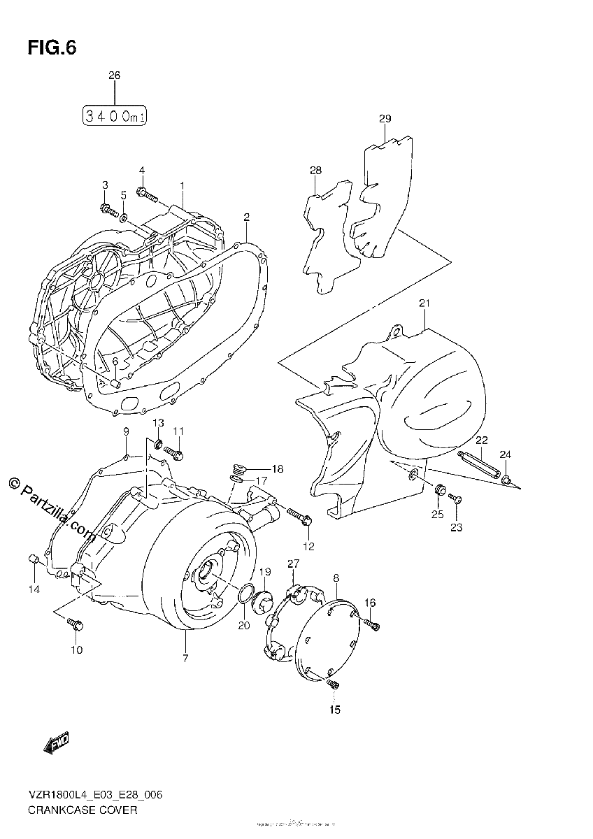 Diagrama de CRANKCASE COVER