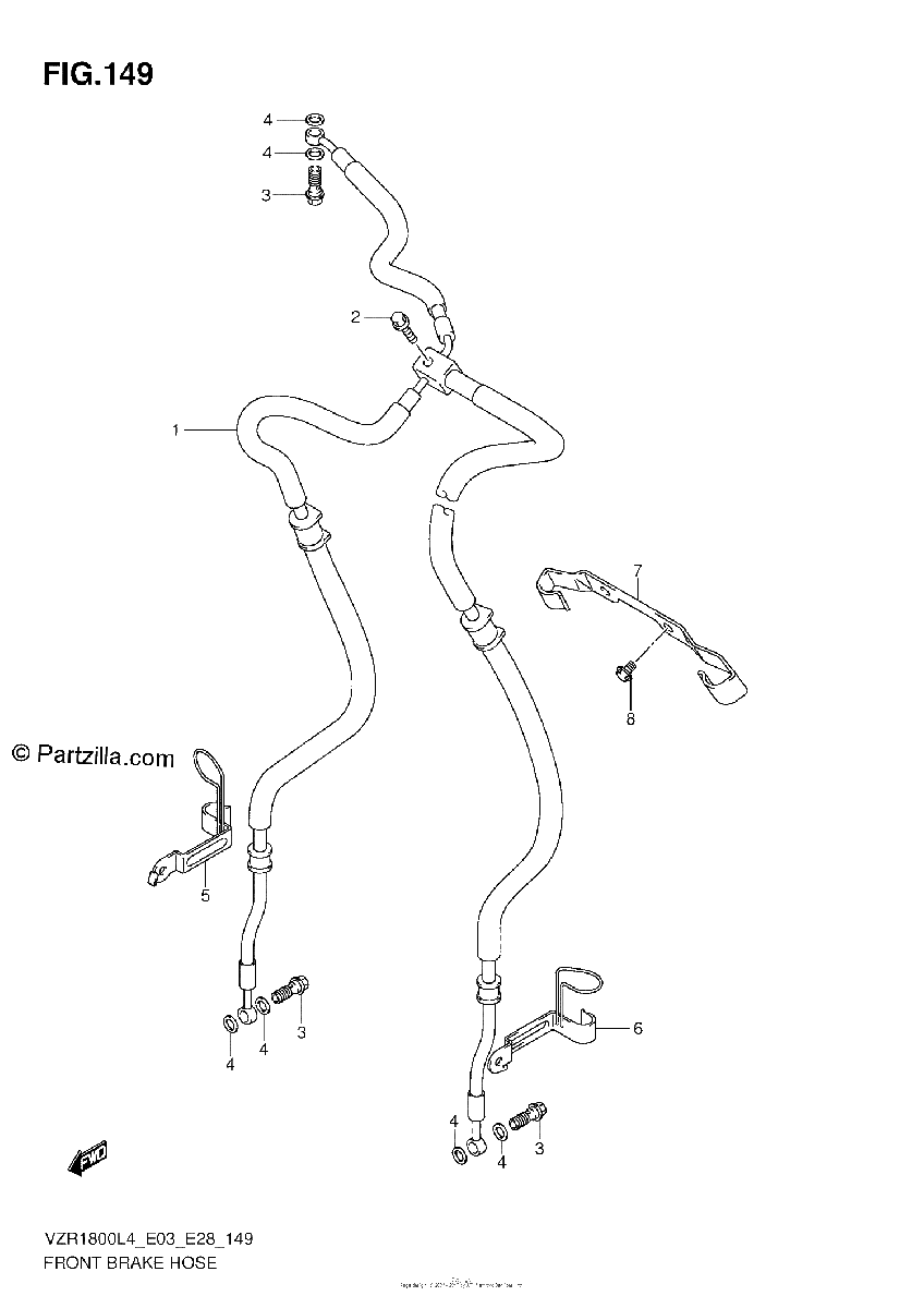 Diagrama de FRONT BRAKE HOSE
