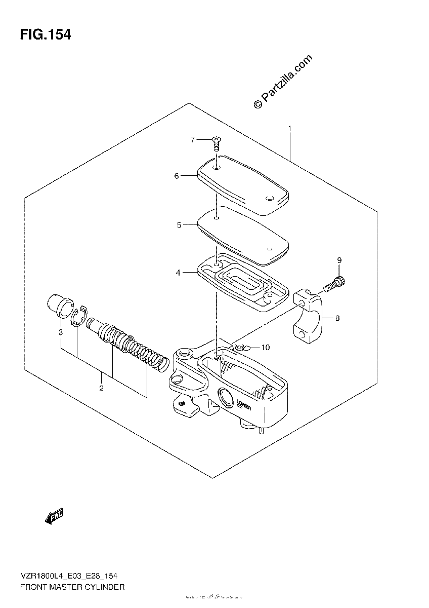 Diagrama de FRONT MASTER CYLINDER VZR1800ZL4 E28