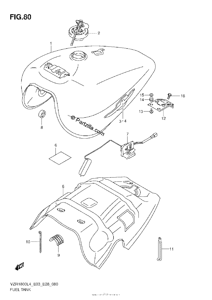Diagrama de FUEL TANK VZR1800ZL4 E03