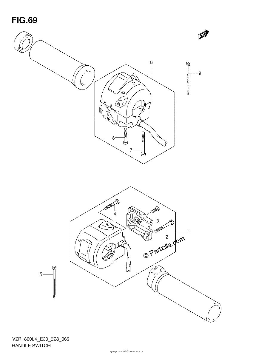 Diagrama de HANDLE SWITCH VZR1800ZL4 E03