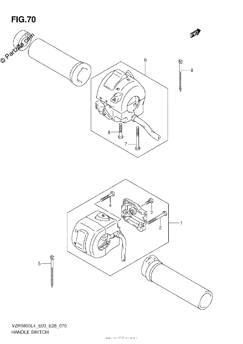 Diagrama de HANDLE SWITCH VZR1800ZL4 E28