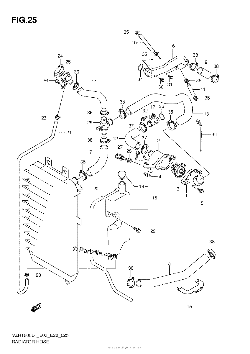 Diagrama de RADIATOR HOSE