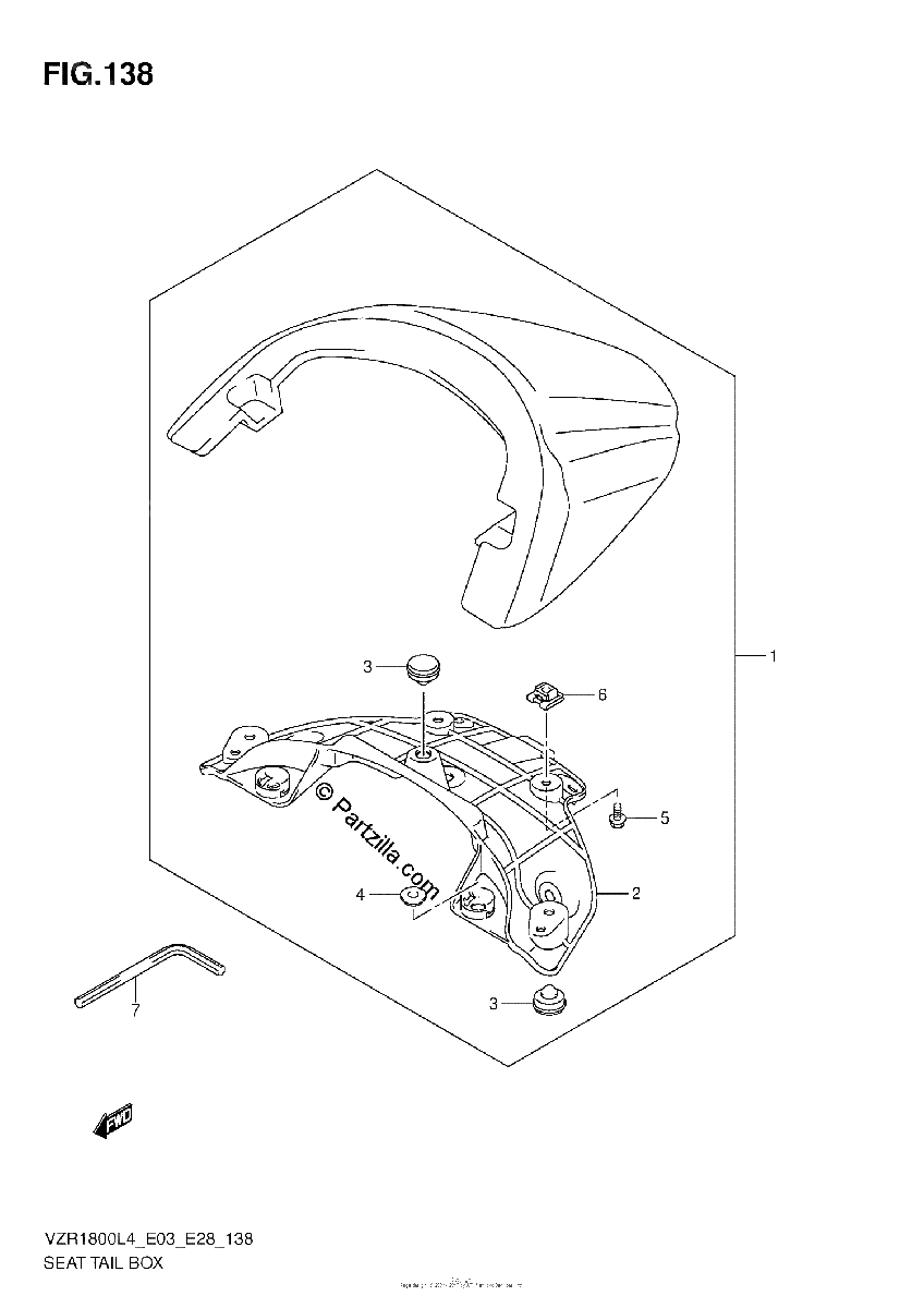 Diagrama de SEAT TAIL BOX VZR1800ZL4 E28