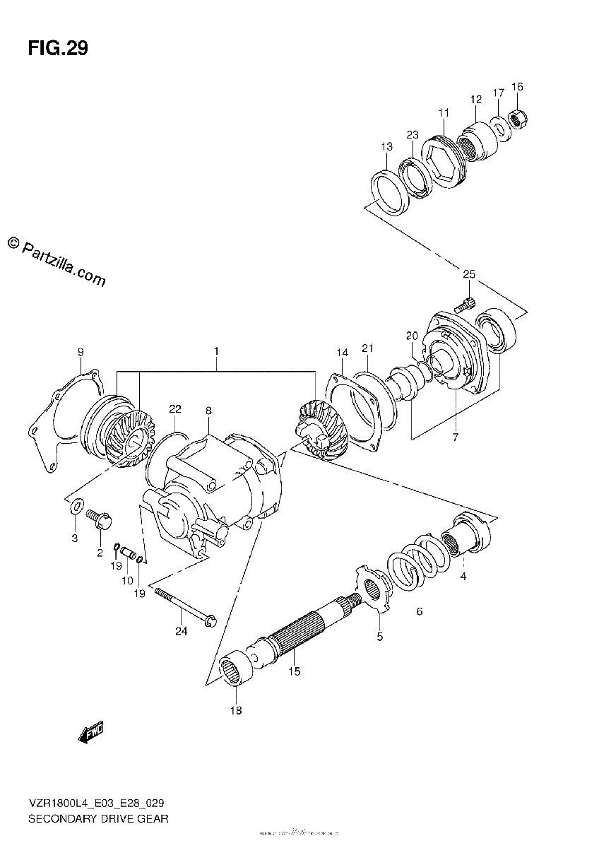 Diagrama de SECONDARY DRIVE GEAR