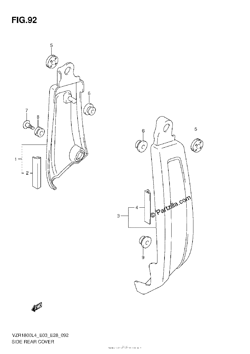 Diagrama de SIDE REAR COVER