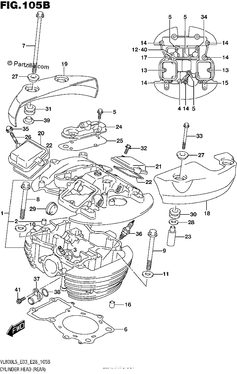 Diagrama de CYLINDER HEAD REAR VL800L5 E33