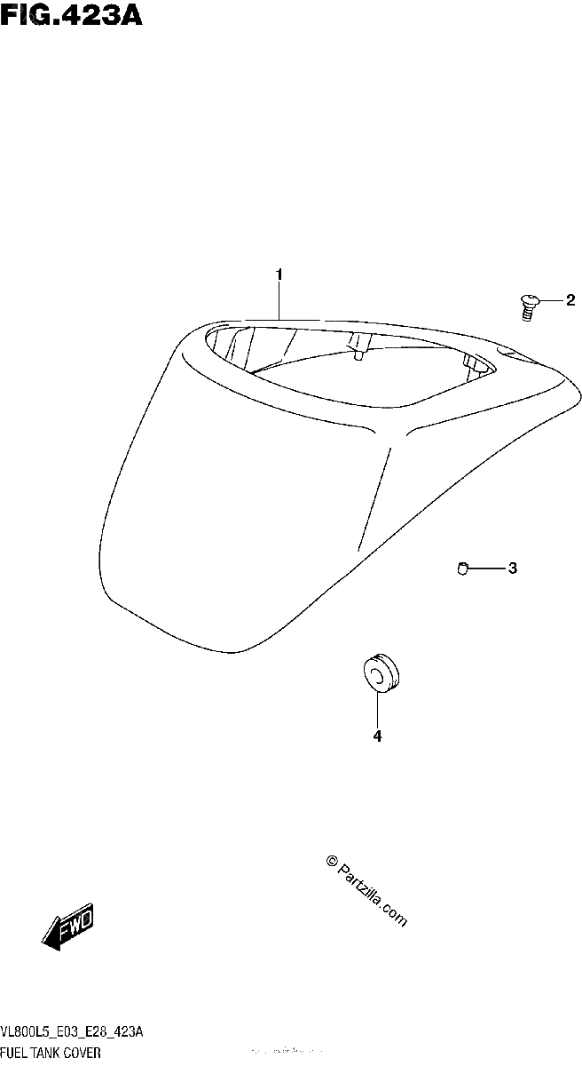 Diagrama de FUEL TANK COVER VL800L5 E03