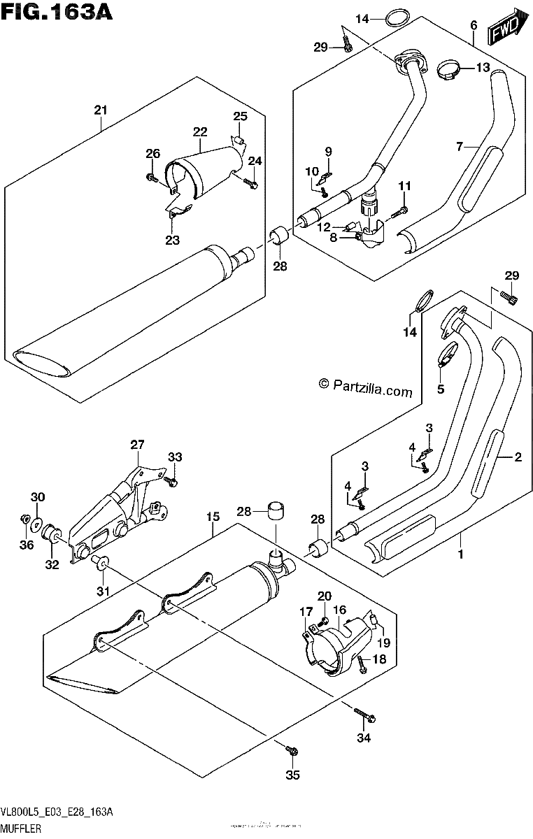 Diagrama de MUFFLER VL800L5 E03
