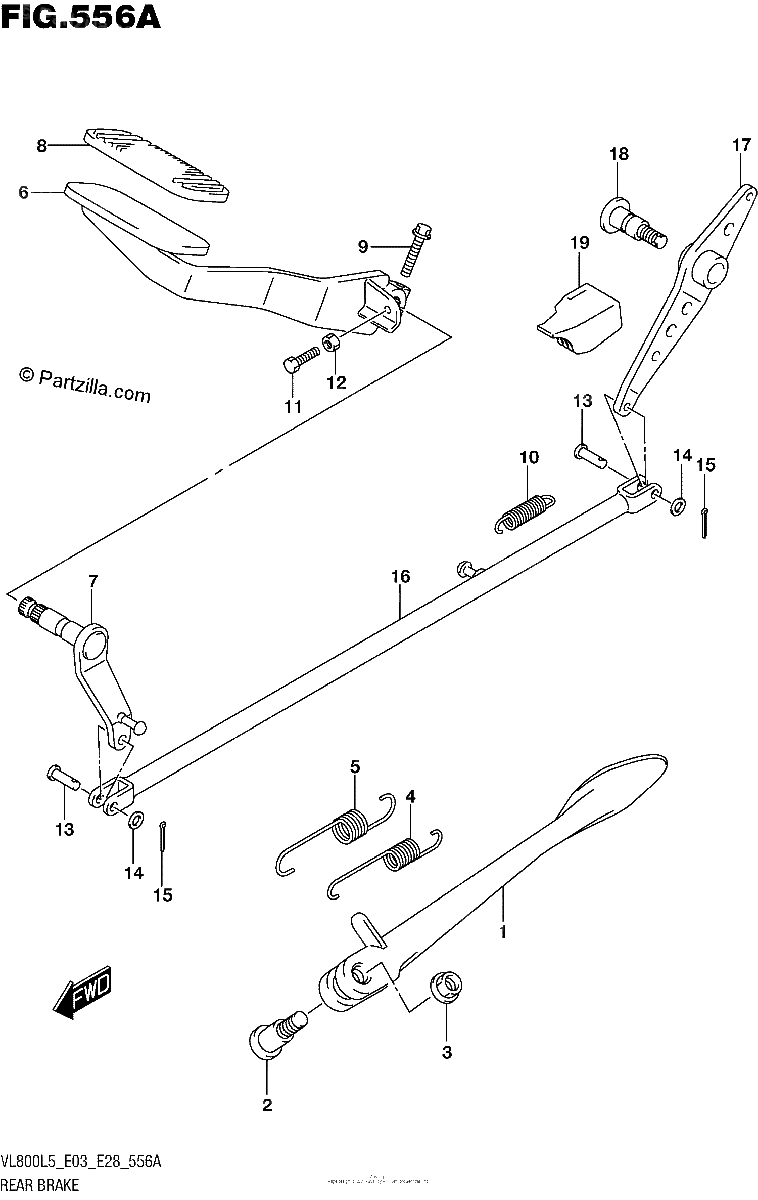 Diagrama de REAR BRAKE VL800L5 E03