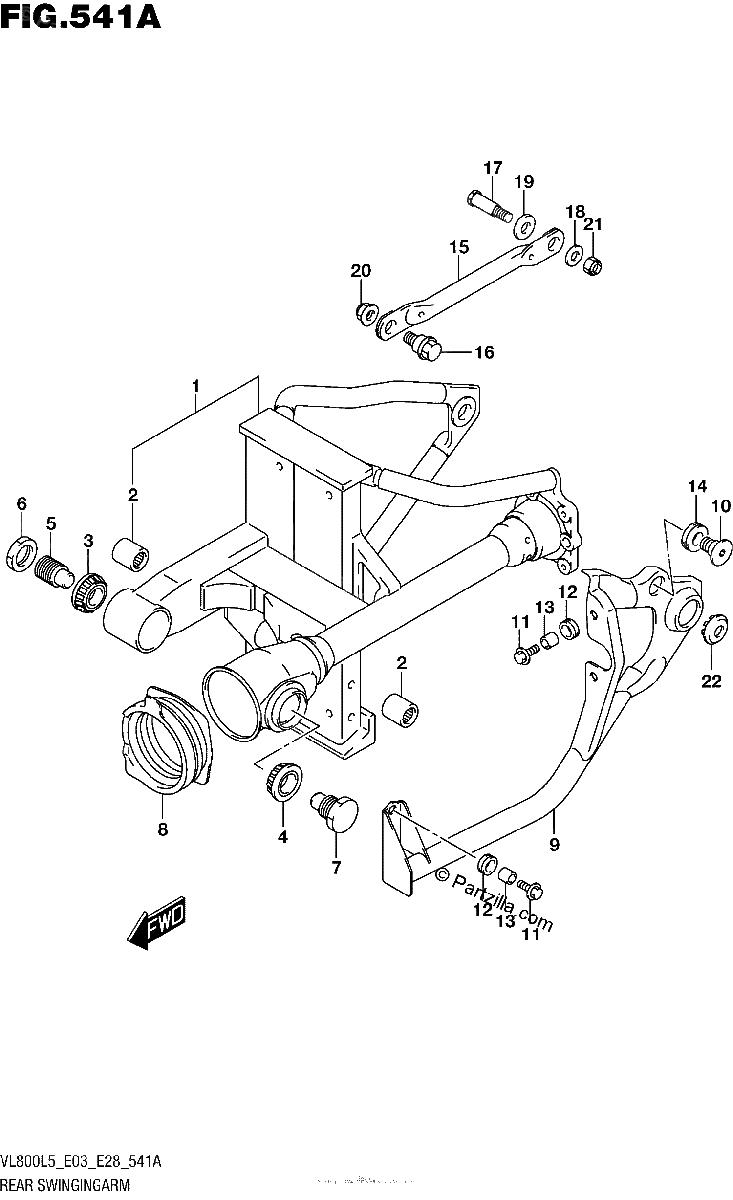 Diagrama de REAR SWINGINGARM