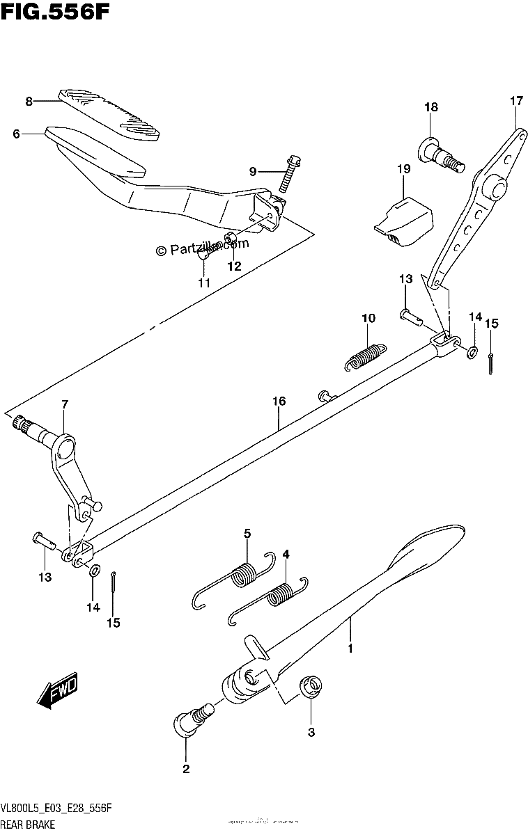 Diagrama de REAR BRAKE VL800BL5 E28