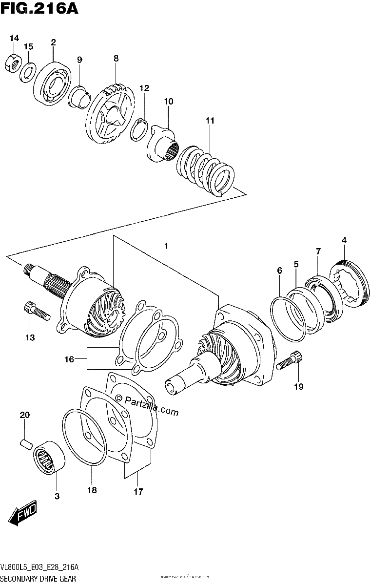 Diagrama de SECONDARY DRIVE GEAR