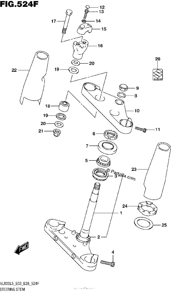 Diagrama de STEERING STEM VL800BL5 E28