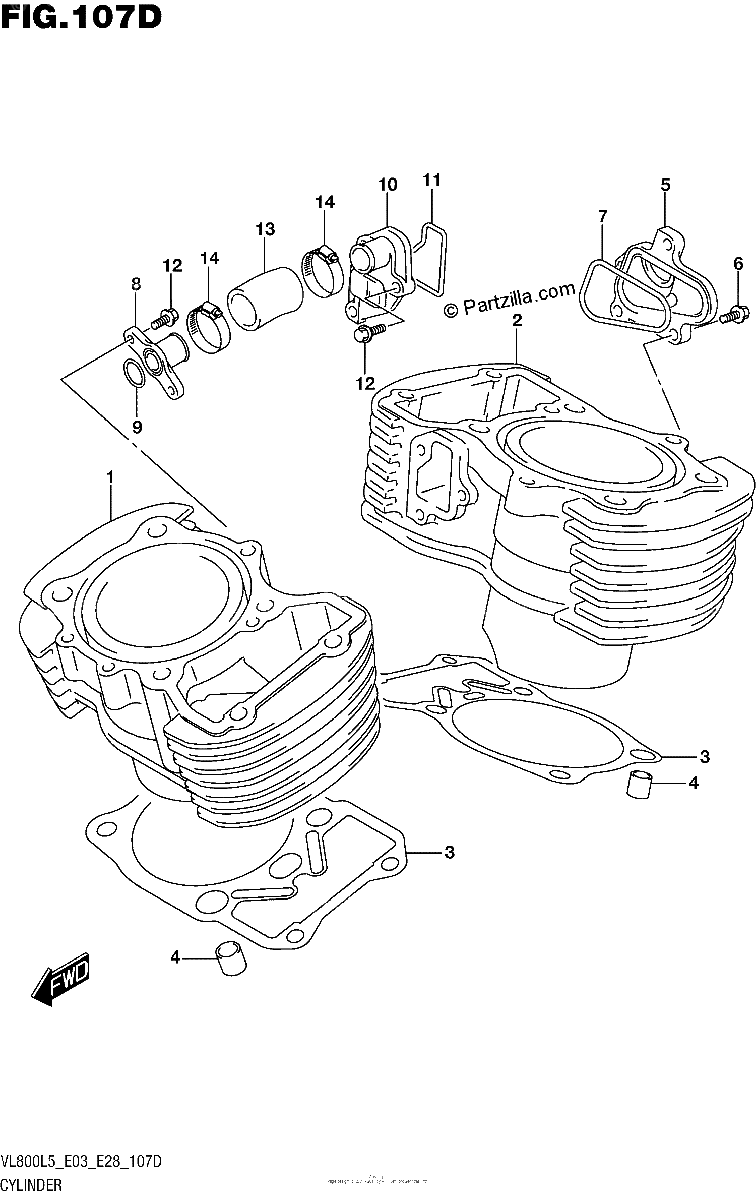 Diagrama de CYLINDER VL800TL5 E28