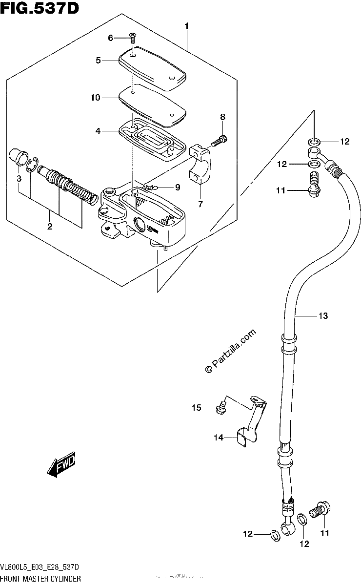 Diagrama de FRONT MASTER CYLINDER VL800TL5 E28