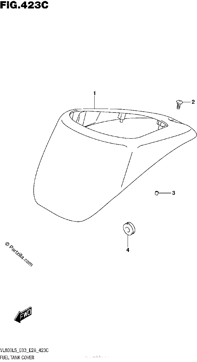 Diagrama de FUEL TANK COVER VL800TL5 E03