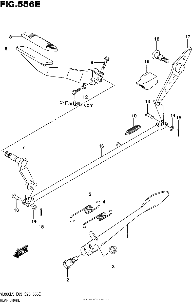 Diagrama de REAR BRAKE VL800TL5 E33