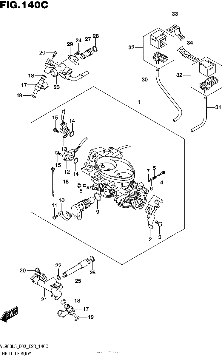 Diagrama de THROTTLE BODY VL800TL5 E03