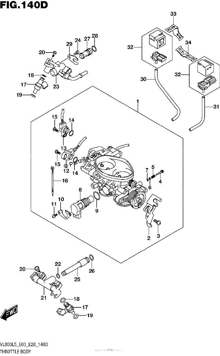 Diagrama de THROTTLE BODY VL800TL5 E28