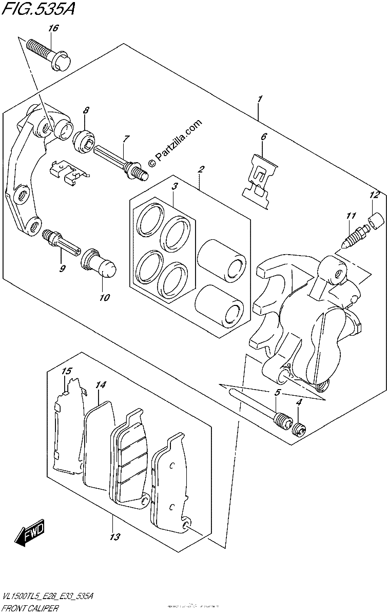 Diagrama de FRONT CALIPER