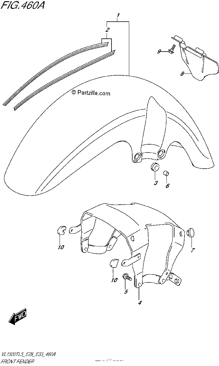 Diagrama de FRONT FENDER