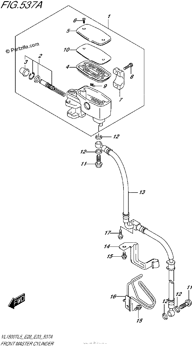 Diagrama de FRONT MASTER CYLINDER