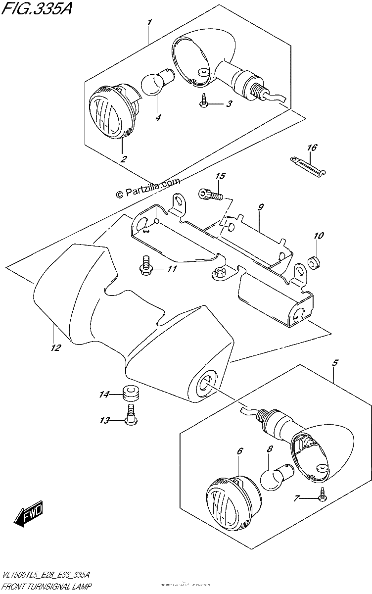 Diagrama de FRONT TURNSIGNAL LAMP