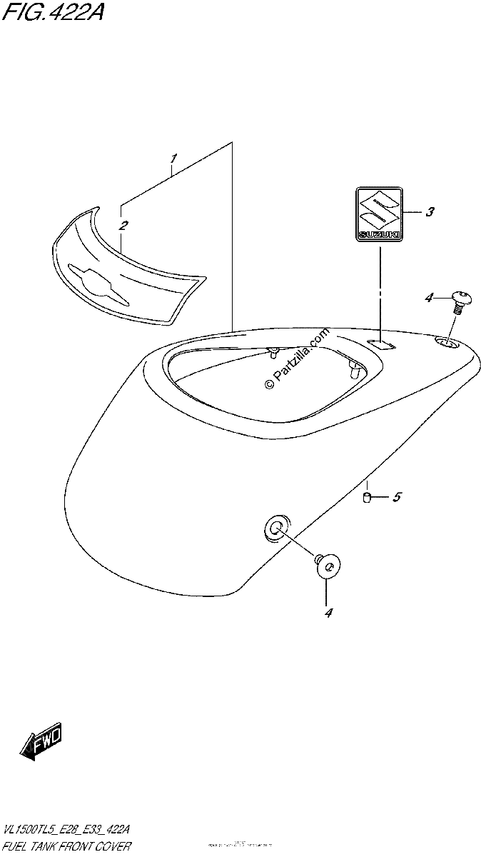 Diagrama de FUEL TANK FRONT COVER