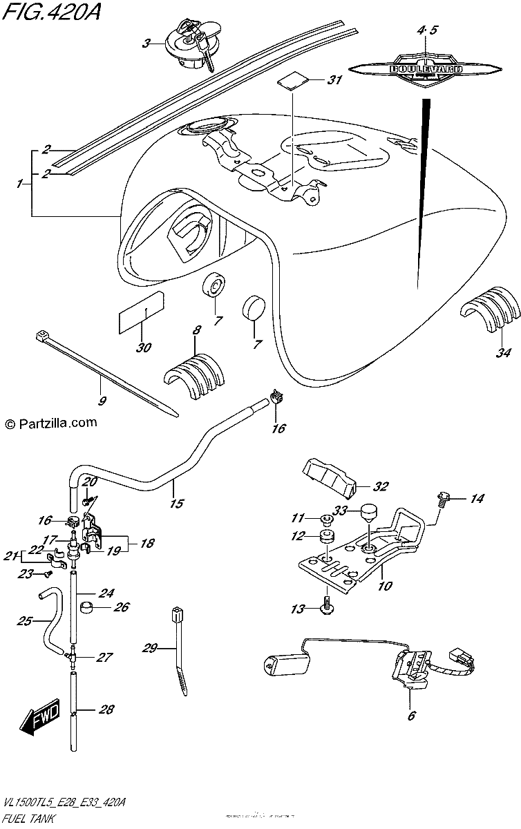Diagrama de FUEL TANK VL1500TL5 E28