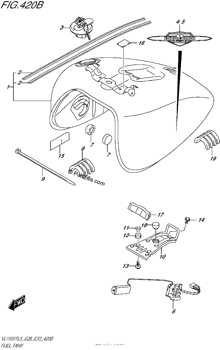 Diagrama de FUEL TANK VL1500TL5 E33