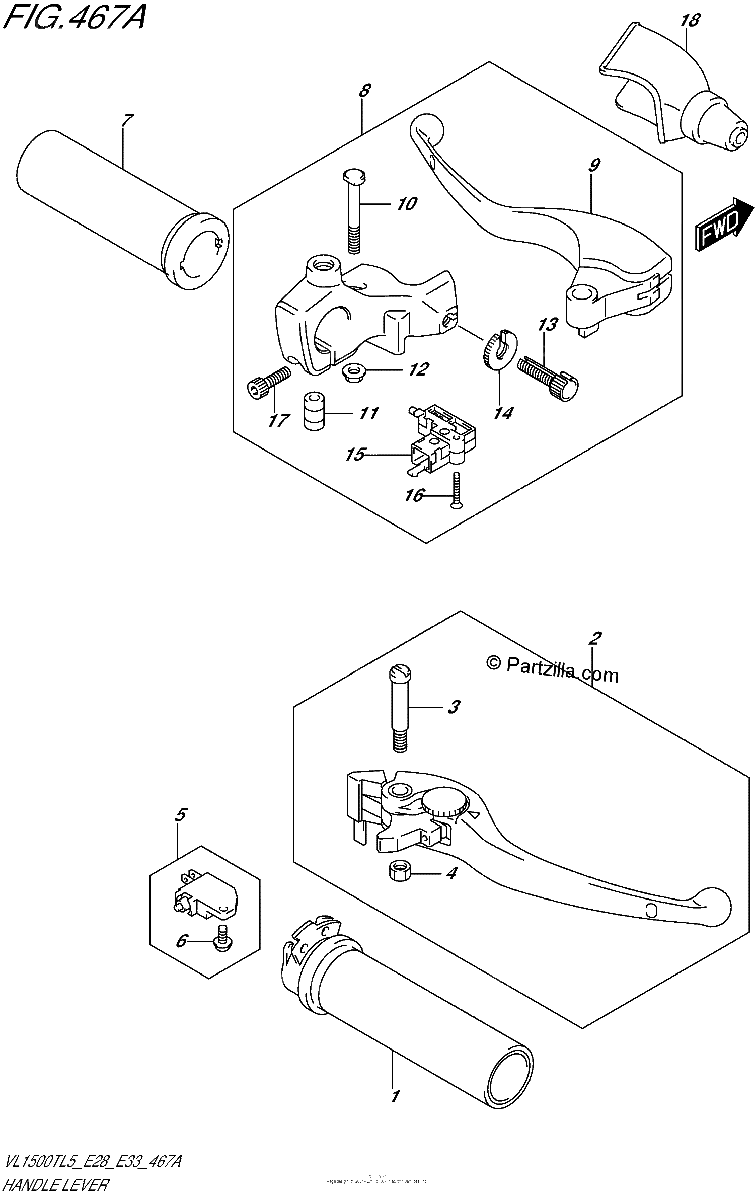 Diagrama de HANDLE LEVER