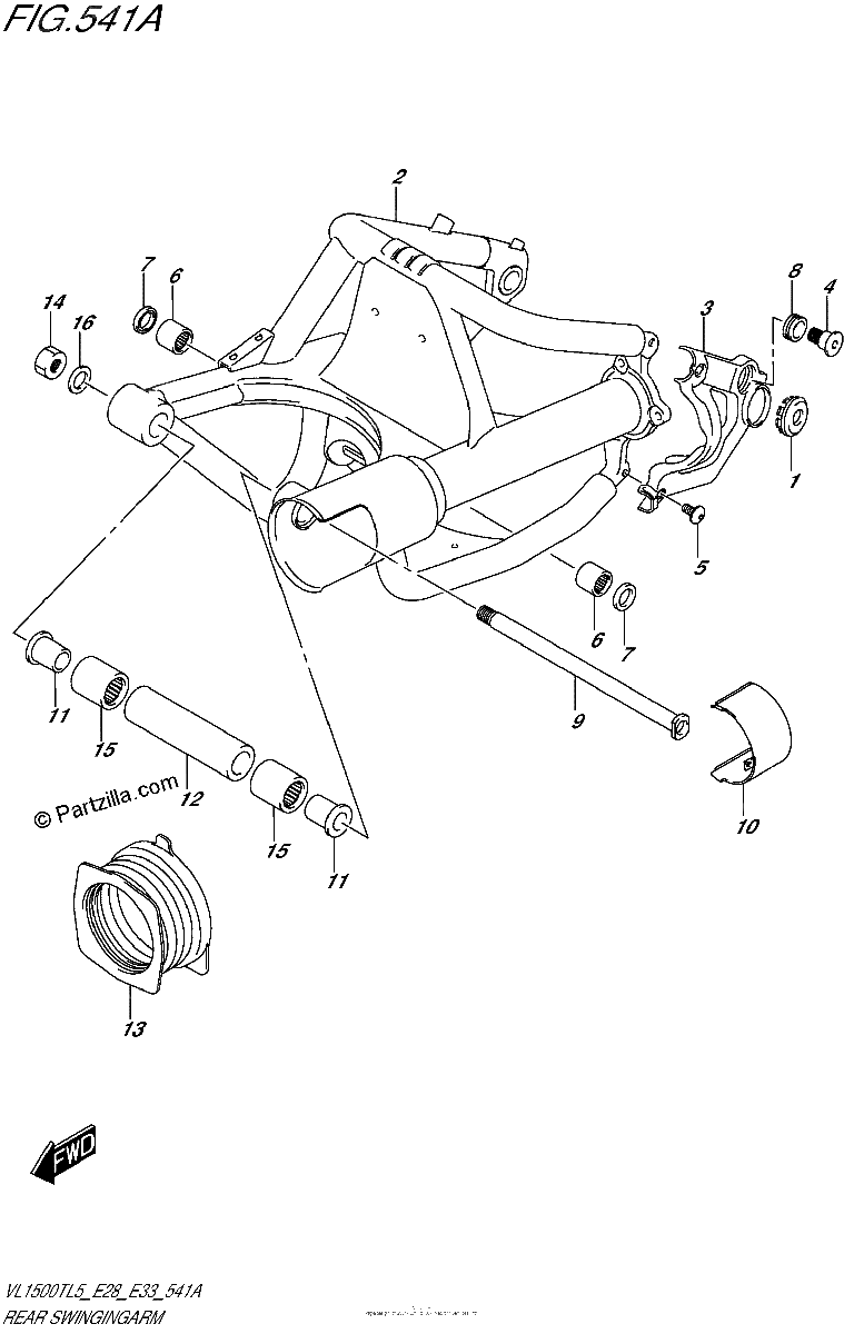 Diagrama de REAR SWINGINGARM