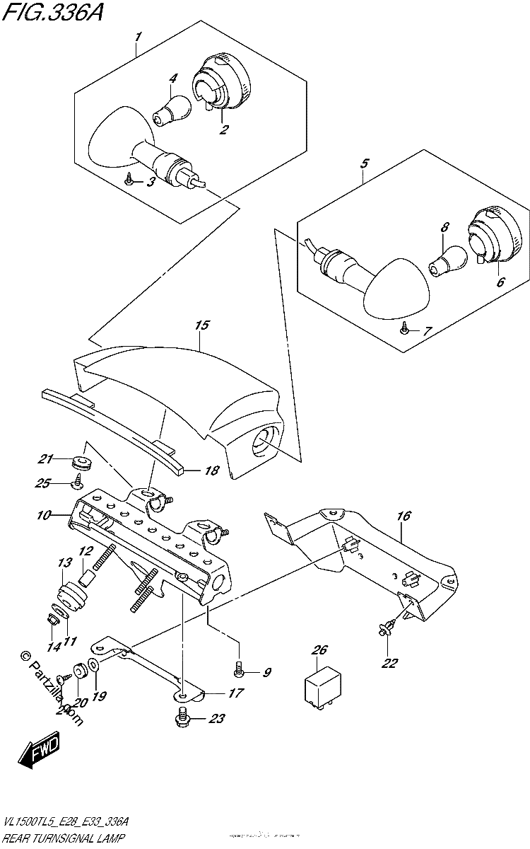 Diagrama de REAR TURNSIGNAL LAMP