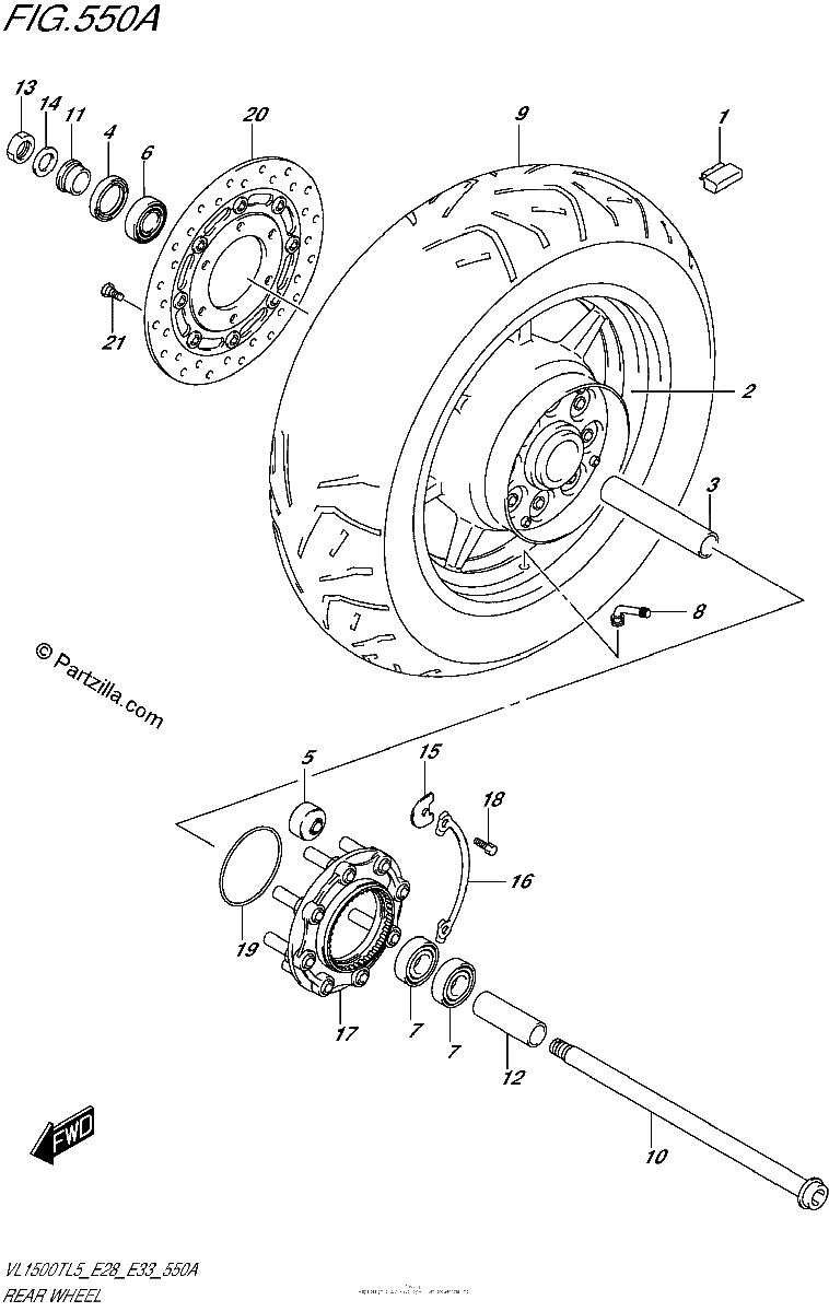 Diagrama de REAR WHEEL