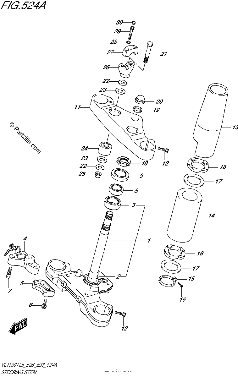 Diagrama de STEERING STEM