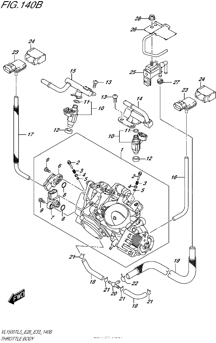 Diagrama de THROTTLE BODY VL1500TL5 E33
