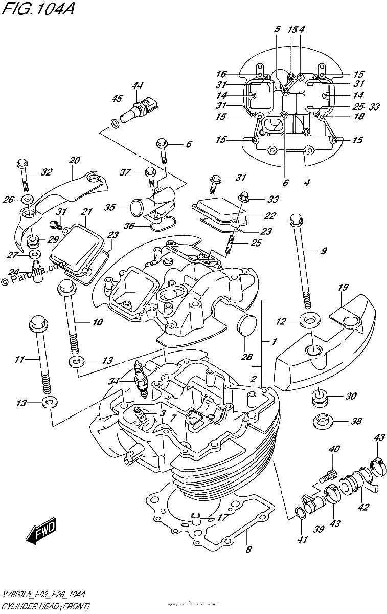 Diagrama de CYLINDER HEAD FRONT