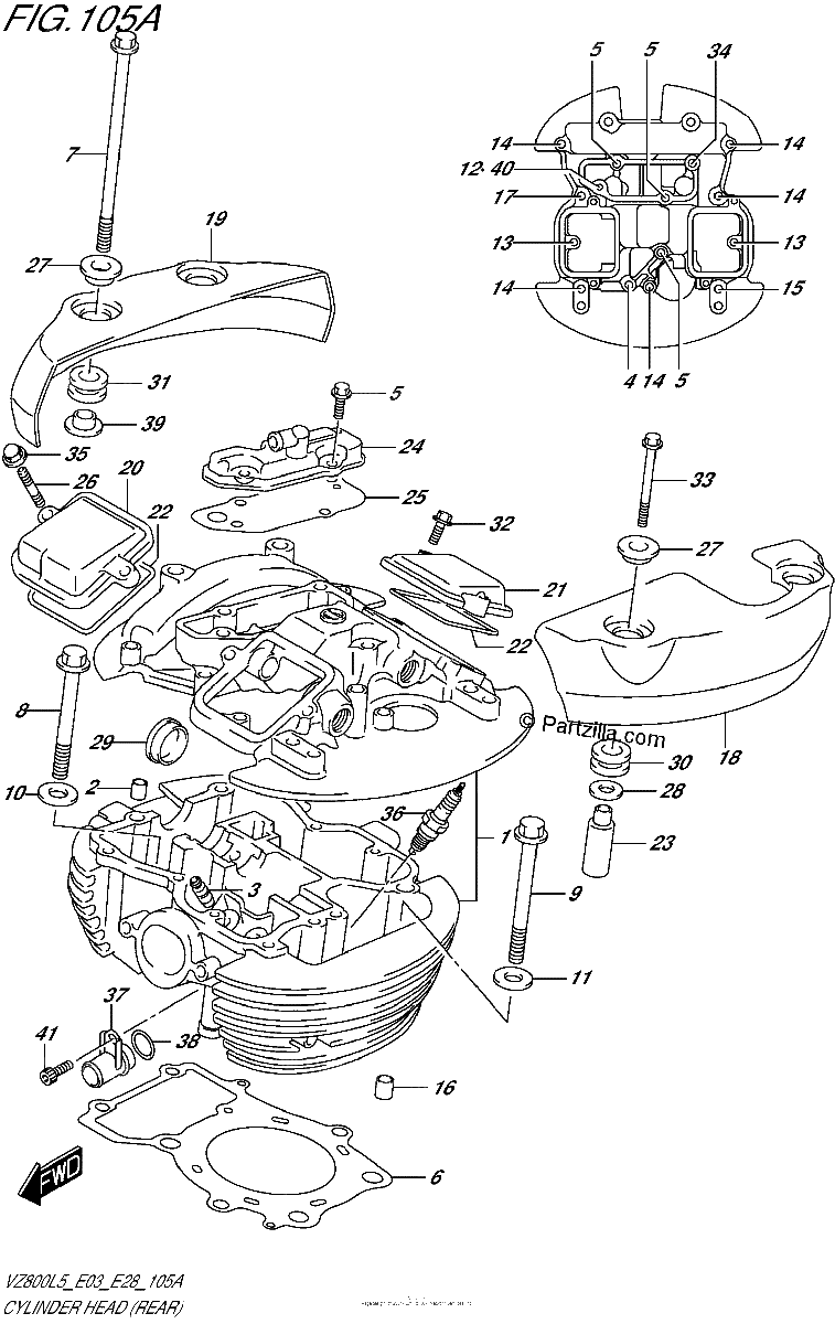 Diagrama de CYLINDER HEAD REAR