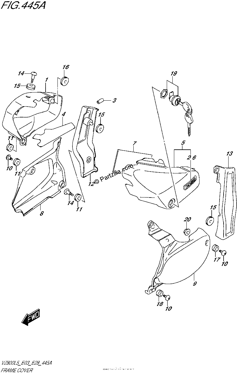 Diagrama de FRAME COVER VZ800L5 E03