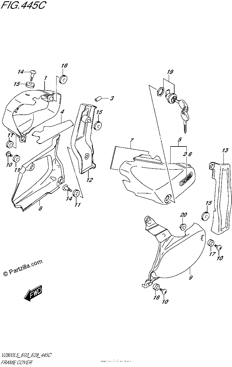 Diagrama de FRAME COVER VZ800L5 E33