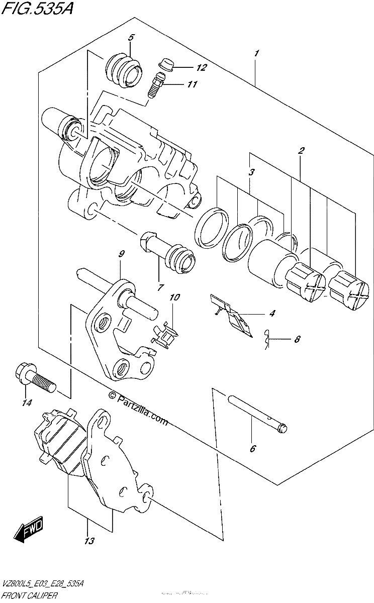 Diagrama de FRONT CALIPER