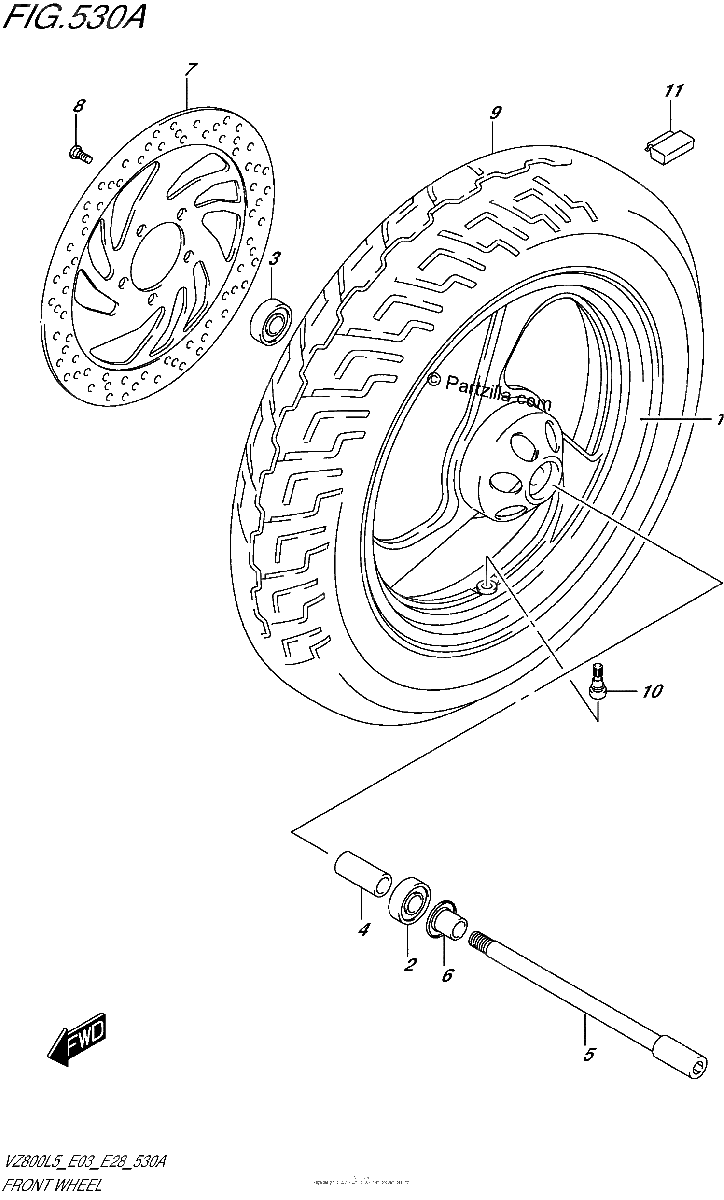 Diagrama de FRONT WHEEL