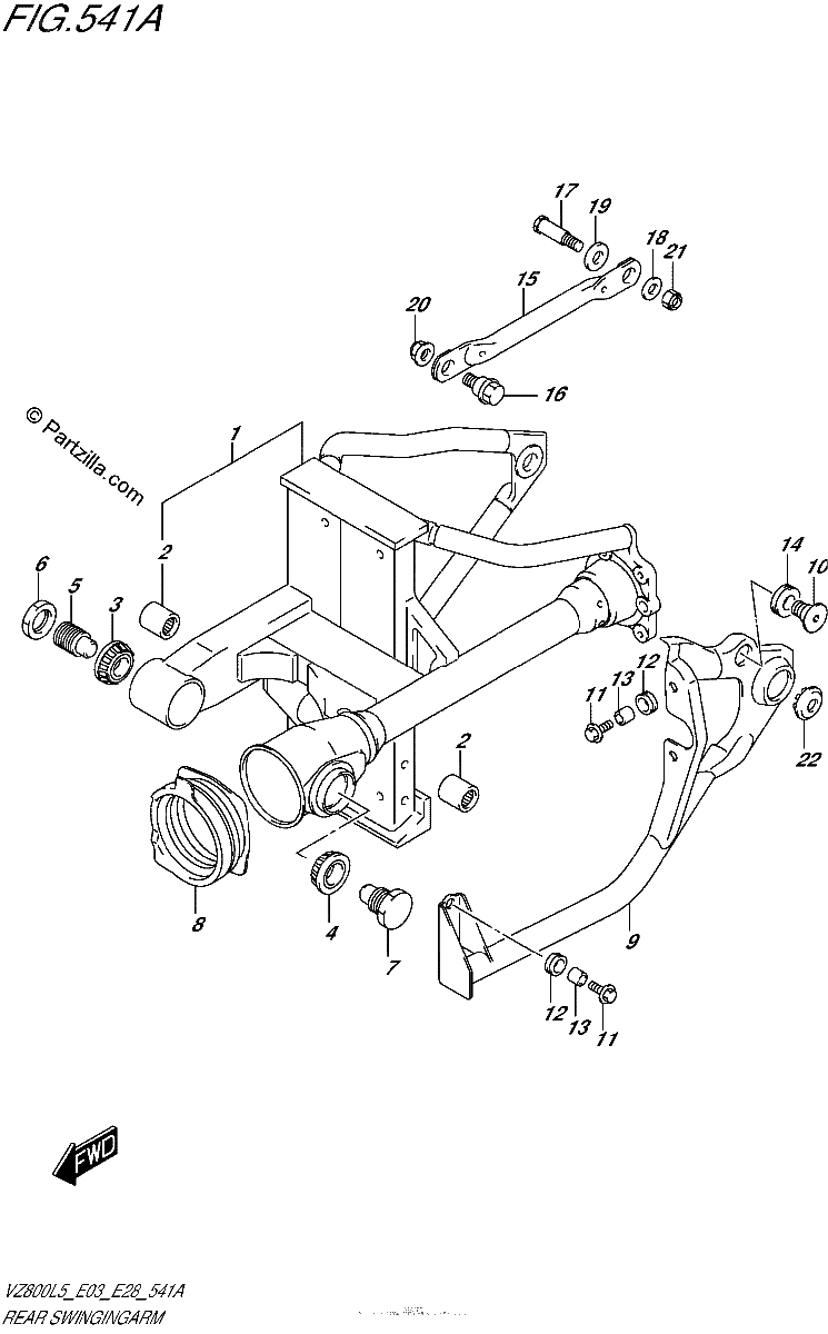 Diagrama de REAR SWINGINGARM