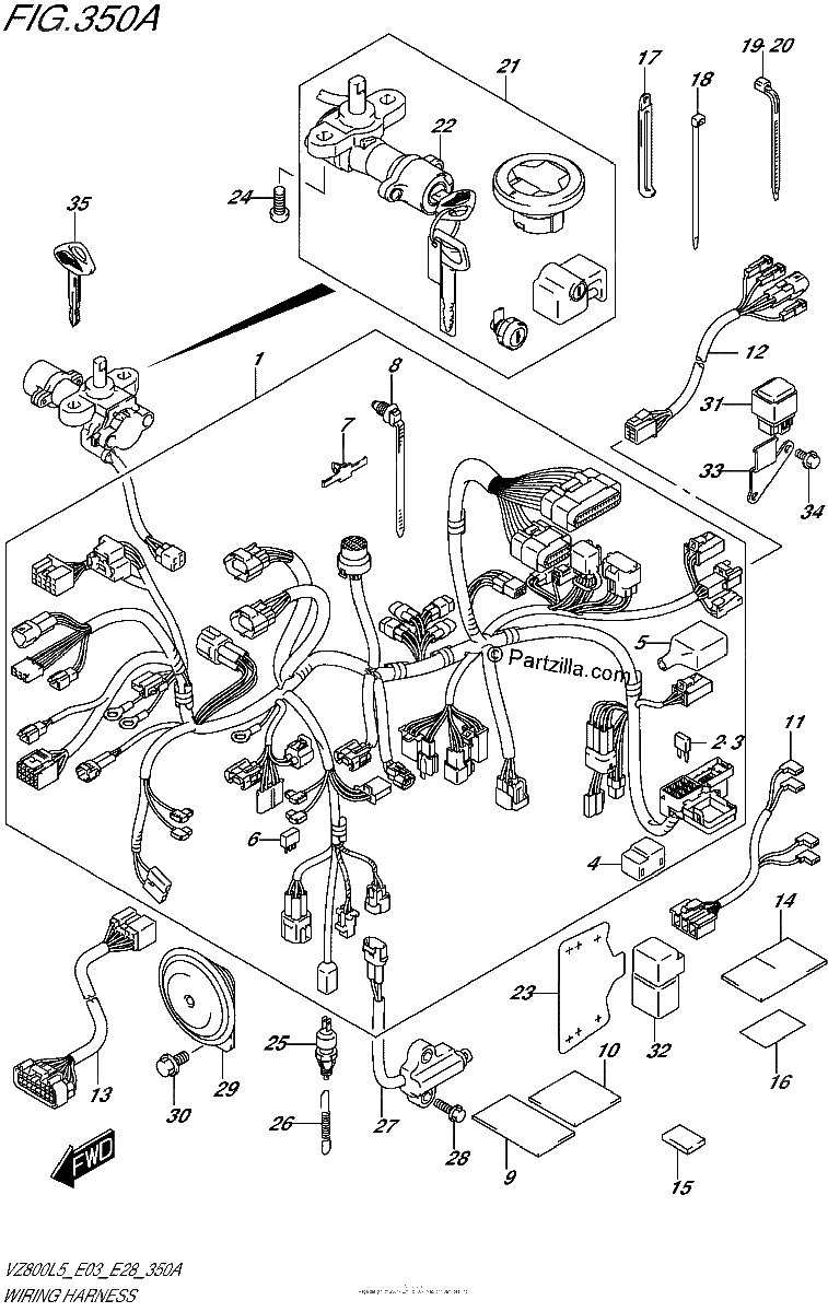 Diagrama de WIRING HARNESS VZ800L5 E03