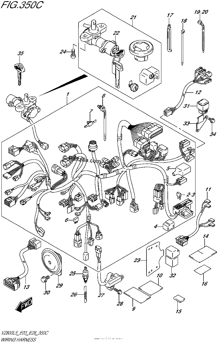 Diagrama de WIRING HARNESS VZ800L5 E33