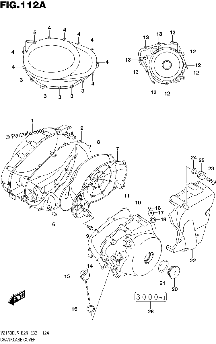 Diagrama de CRANKCASE COVER