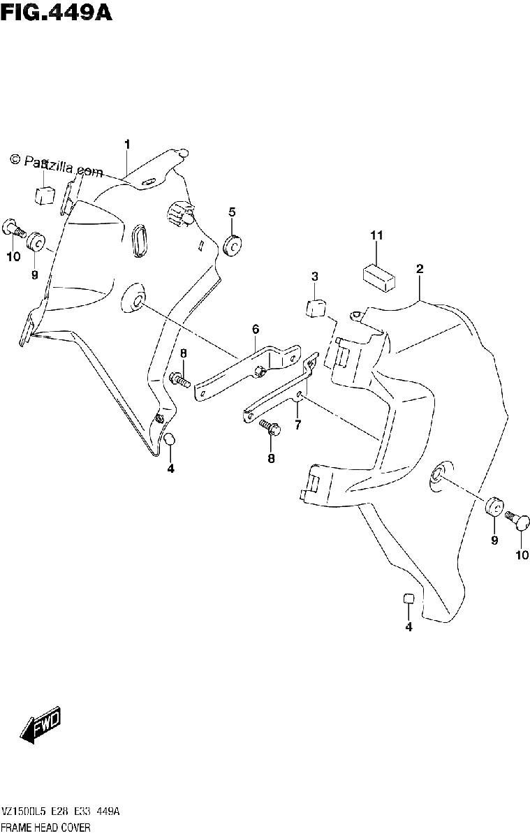 Diagrama de FRAME HEAD COVER