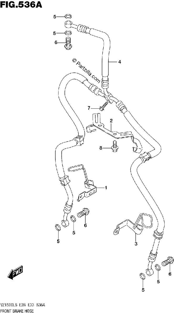Diagrama de FRONT BRAKE HOSE